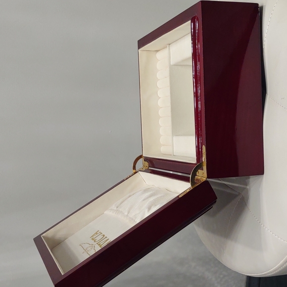Invicta Watch Elite Wood Valet Jewelry Hinge Storage Box Unisex vintage Rare - Picture 10 of 17
